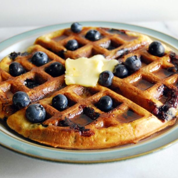 Sour Cream Blueberry Waffles from Joy the Baker Cookbook Over Easy